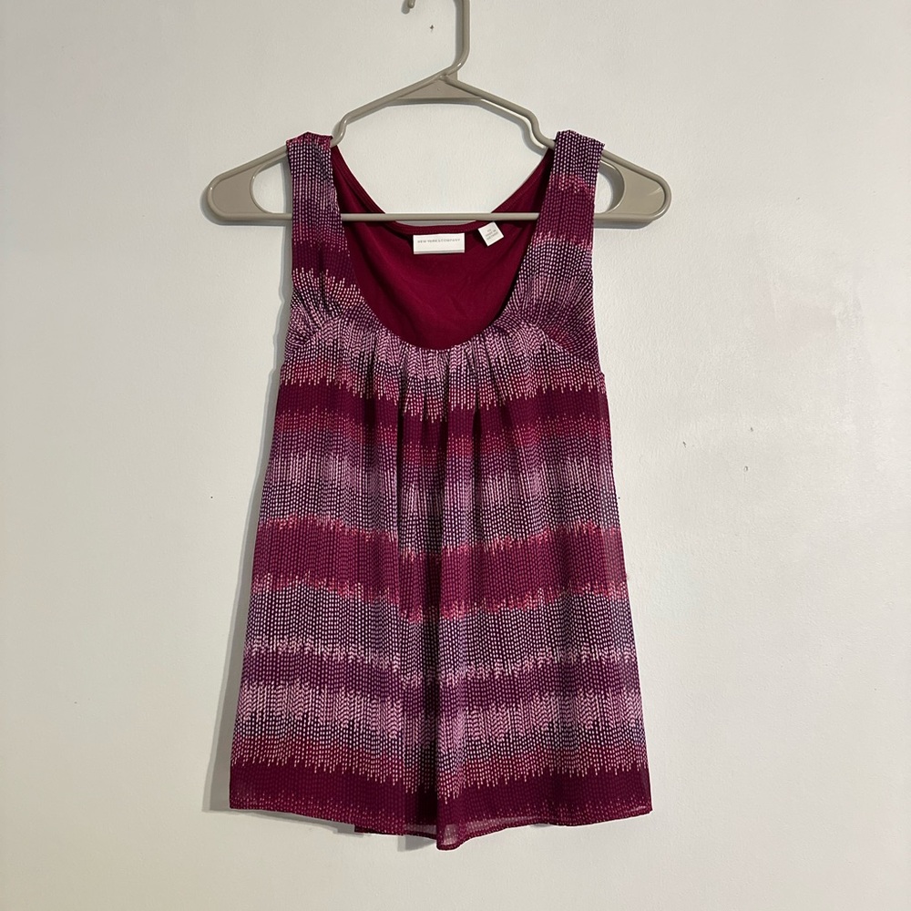 New York & Company Women’s Multi Colored Polka Dot Flowy Tank Top Size XS